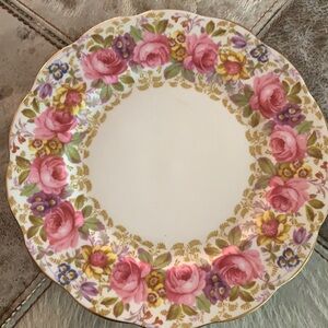Antique plate royal albert roses gold trim